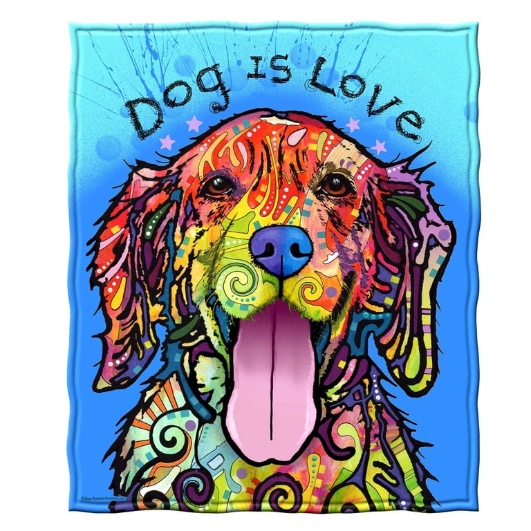 Dawhud Direct Fleece Throw Blanket By Dean Russo Dog Is Love, 60