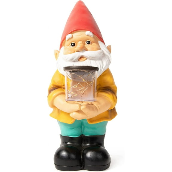 Dawhud Direct | Gnome Solar Powered Led Outdoor Decor Garden Light 6" W X 13" H