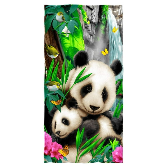 Dawhud Direct | Precious Pandas Super Soft Plush Cotton Beach Bath Pool