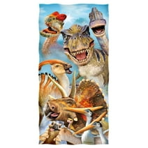 Dawhud Direct Selfie Dinosaur Print Towel, Soft Plush 100% Cotton Velour, 30" x 60"