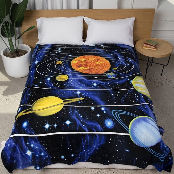 Dawhud Direct | Super Soft Fullqueen Size Fleece Blanket 75" X 90" Solar