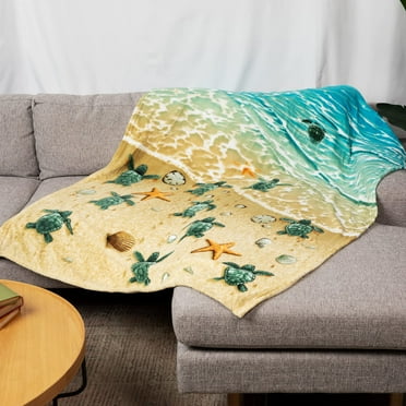 Dawhud Direct Super Soft Fullqueen Size Fleece Blanket 75" X 90" Turtles