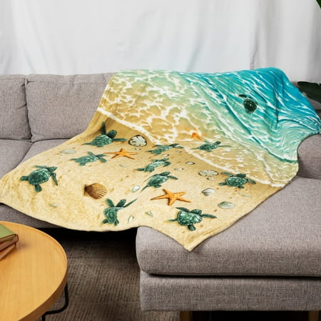 Dawhud Direct Super Soft Fullqueen Size Fleece Blanket 75" X 90" Turtles