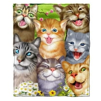 Dawhud Direct | Super Soft Fullqueen Size Plush Fleece Blanket 75" X 90" Cats