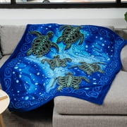 Dawhud Direct | Throw Other Tribal Sea Turtles Blanket Machine Wash One Size 100 % Polyester 50" x 60"