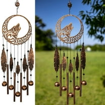 Dawhud Direct | Tribal Wolf Dreamcatcher Outdoor Garden Decor Wind Chime Rustic