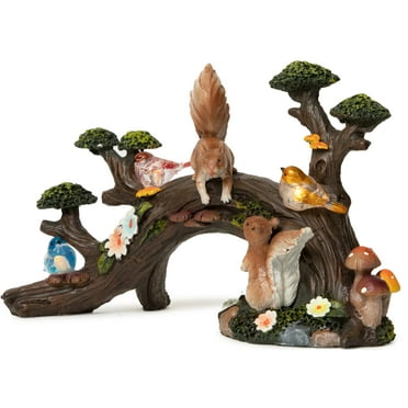 Dawhud Direct Vp Home Birds and Squirrels Bonsai Tree Solar Powered Led Outdoor Decor Garden Light