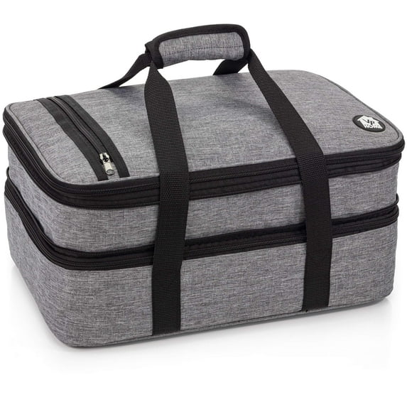 Dawhud Direct | Vp Home Double Casserole Insulated Travel Carry Bag Heather