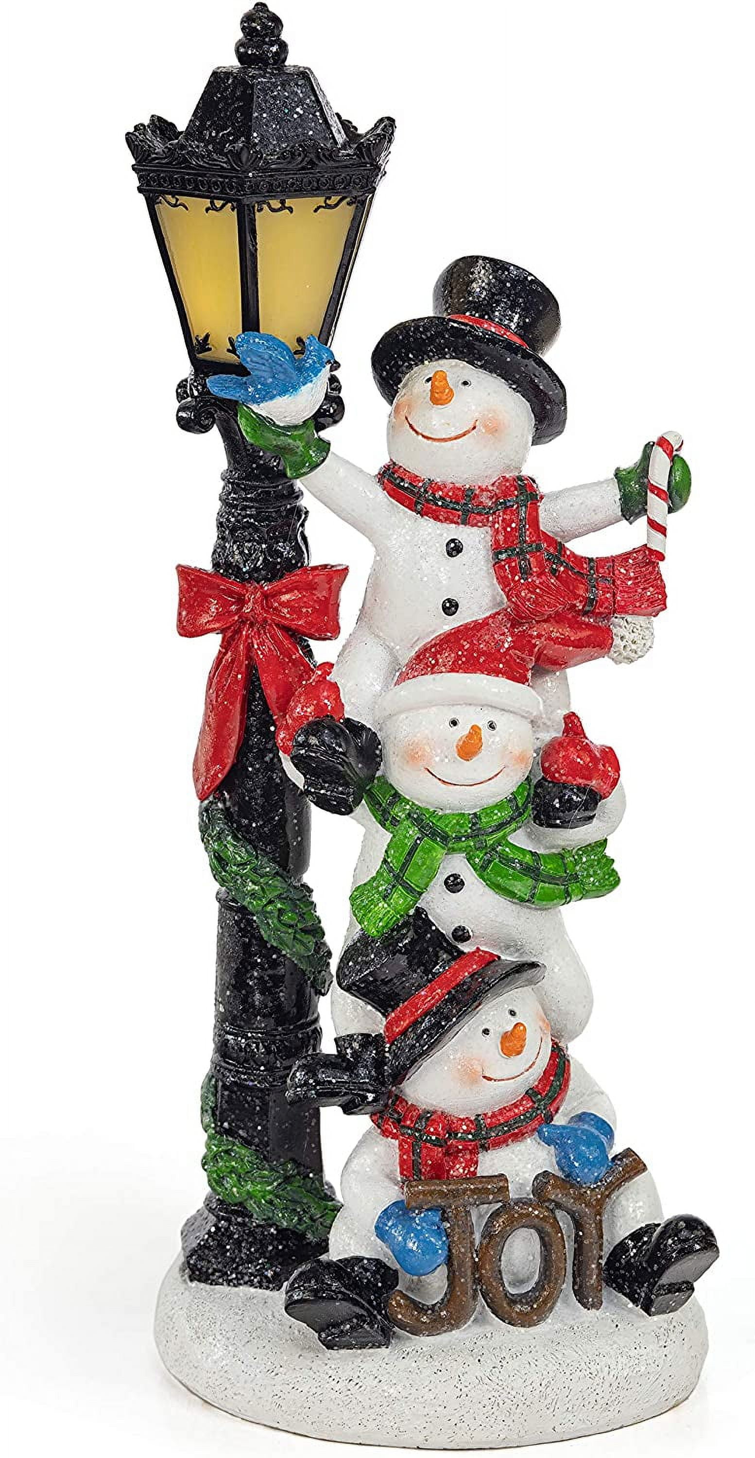 Dawhud Direct | Vp Home Joyful Snowman Trio With Glowing Led Lamppost ...