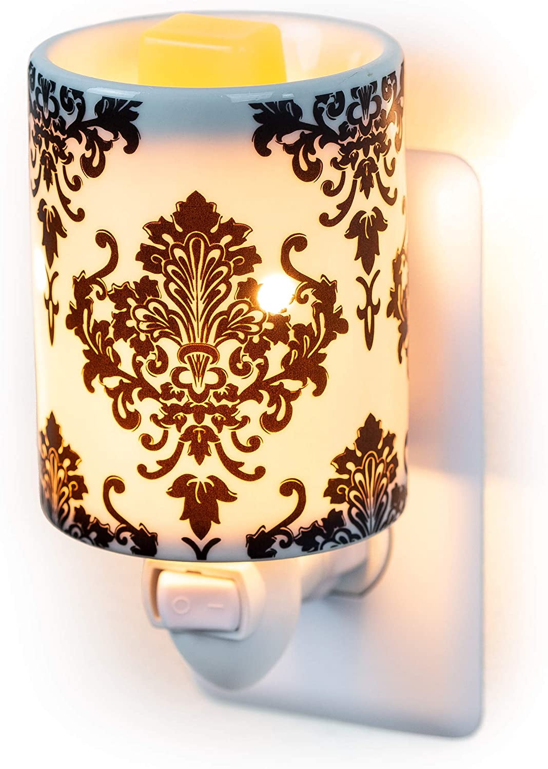 Dawhud Direct Wall Plug-in Wax Warmer, Ivory Damask, for Scented Wax & Essential Oils