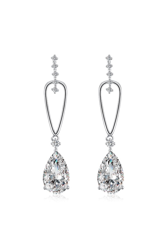 Dawn 4.25 Ct Pear Teardrop Shape Cz Dangle Earrings Women Ginger Lyne Collection