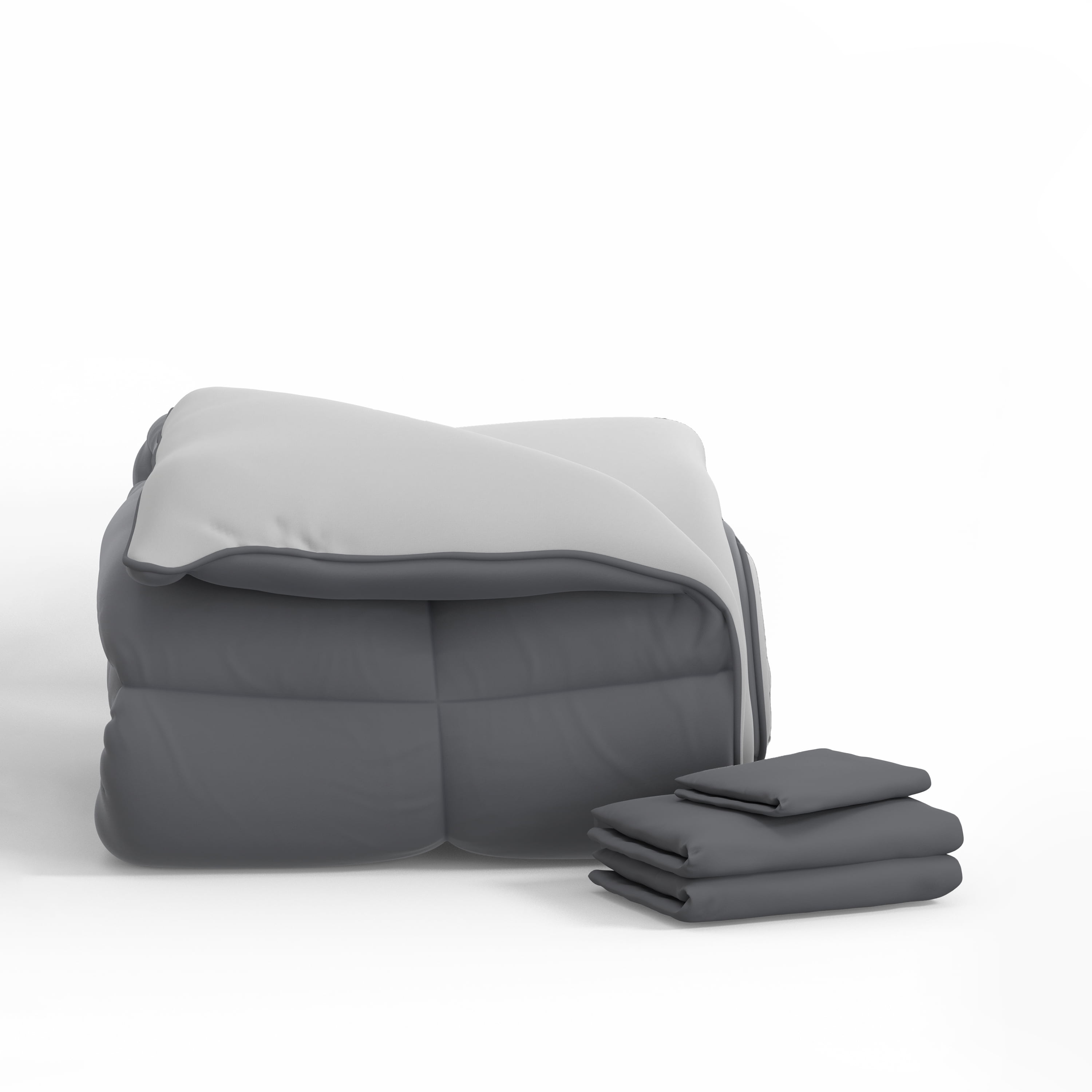 Dawn 4-Piece Down Alternative Bed-in-a-Bag Comforter Set in Gray