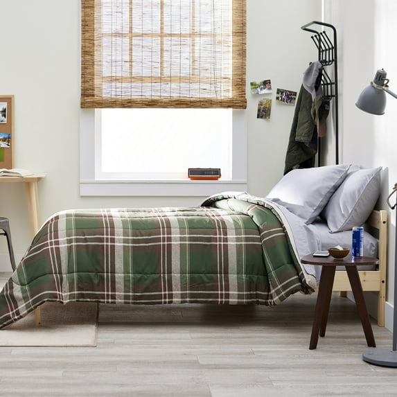 Dawn 4-Piece Bryce Forest Plaid Comforter Bedding Set, Twin