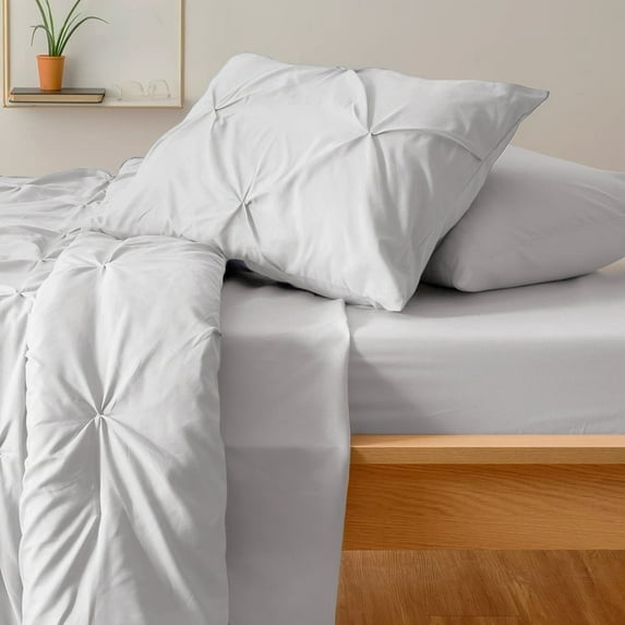 Dawn 5-Piece Kiss Pleat White Bed in a Bag, Twin/Twin XL