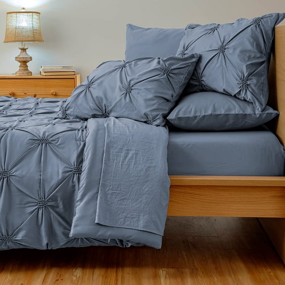 Dawn 7 Piece Washed Spa Blue Bed in a Bag, Full Size