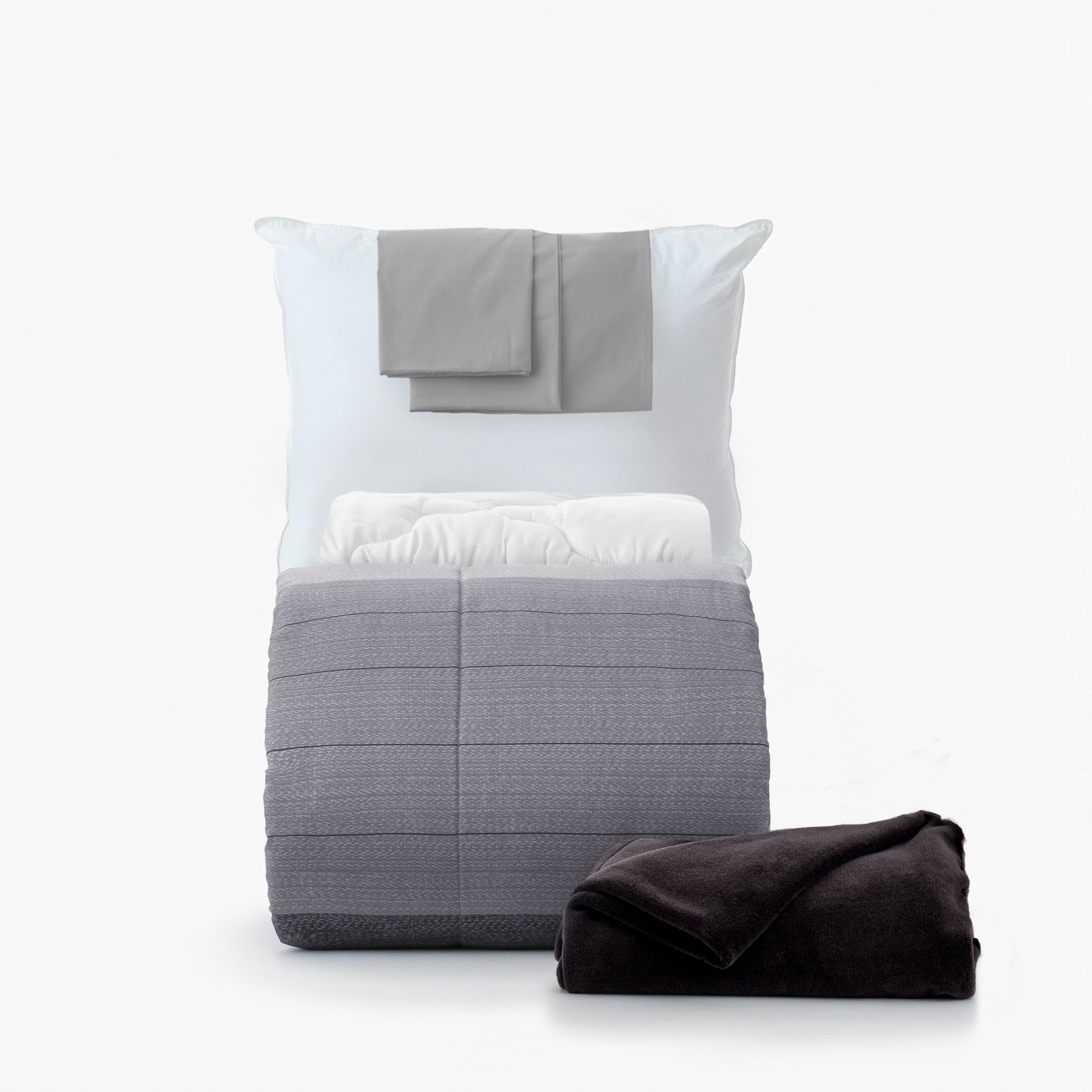 Dawn 7-Piece College Dorm Bedding Bundle in Sammy Gray, Twin XL Comforter  Set, Sheets, Pad, Pillow & Blanket, Gray Horizontal Stripes - Walmart.com