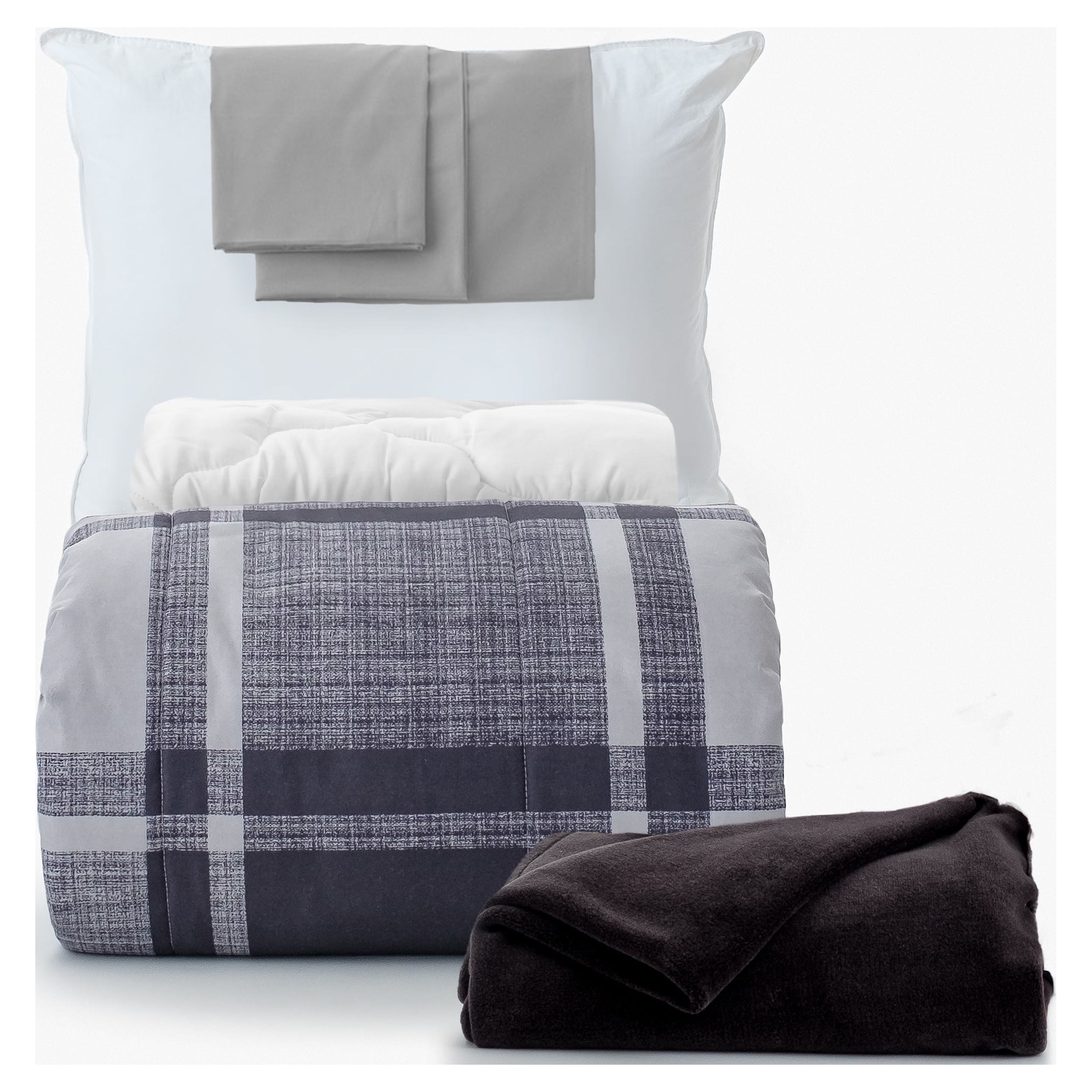 Dawn 7Piece College Dorm Bedding Bundle in Wonderland Gray, Twin XL