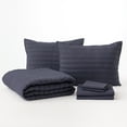 thumbnail image 1 of Dawn 7-Piece Complete Bed-in-a-Bag Quilt Set with Quilt, Sham & Matching Sheet Set, Full, Navy Blue, Soft & Warm, 1 of 5