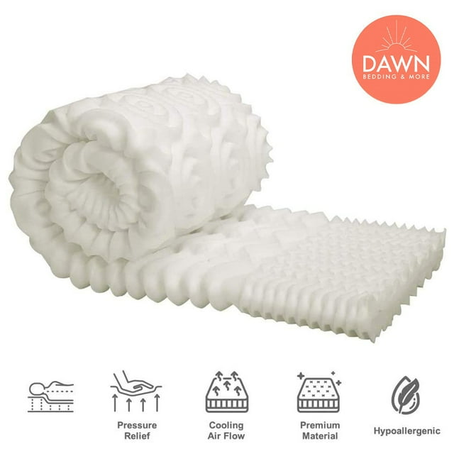 Dawn College Dorm Mattress Topper Twin XL Egg Crate Foam Supportive