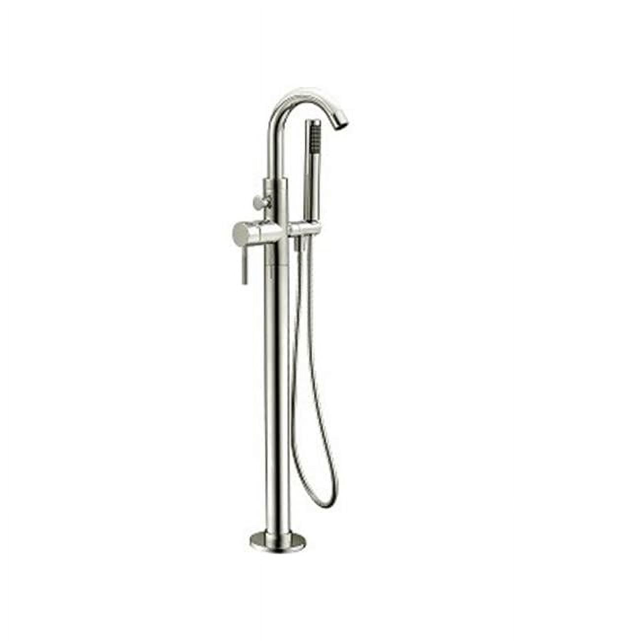 Dawn D37 2534BN Dawn Floor Mount Freestanding Bathtub Filler Faucet With Hand Held Shower, Lever Handle, Brushed Nickel