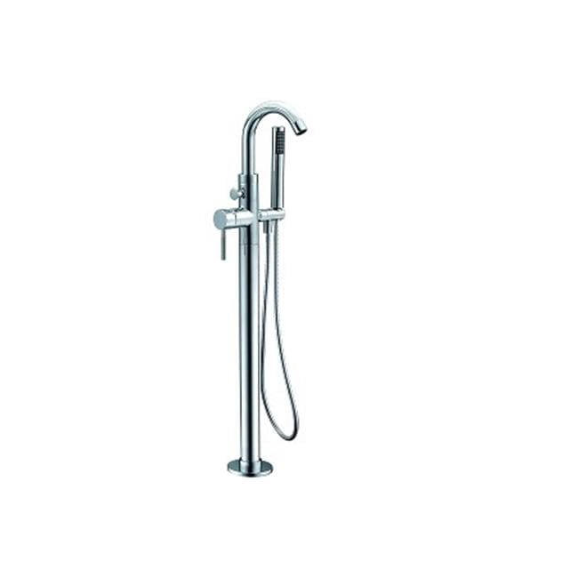 Dawn D37 2534C Dawn Floor Mount Freestanding Bathtub Filler Faucet With Hand Held Shower, Lever Handle, Chrome