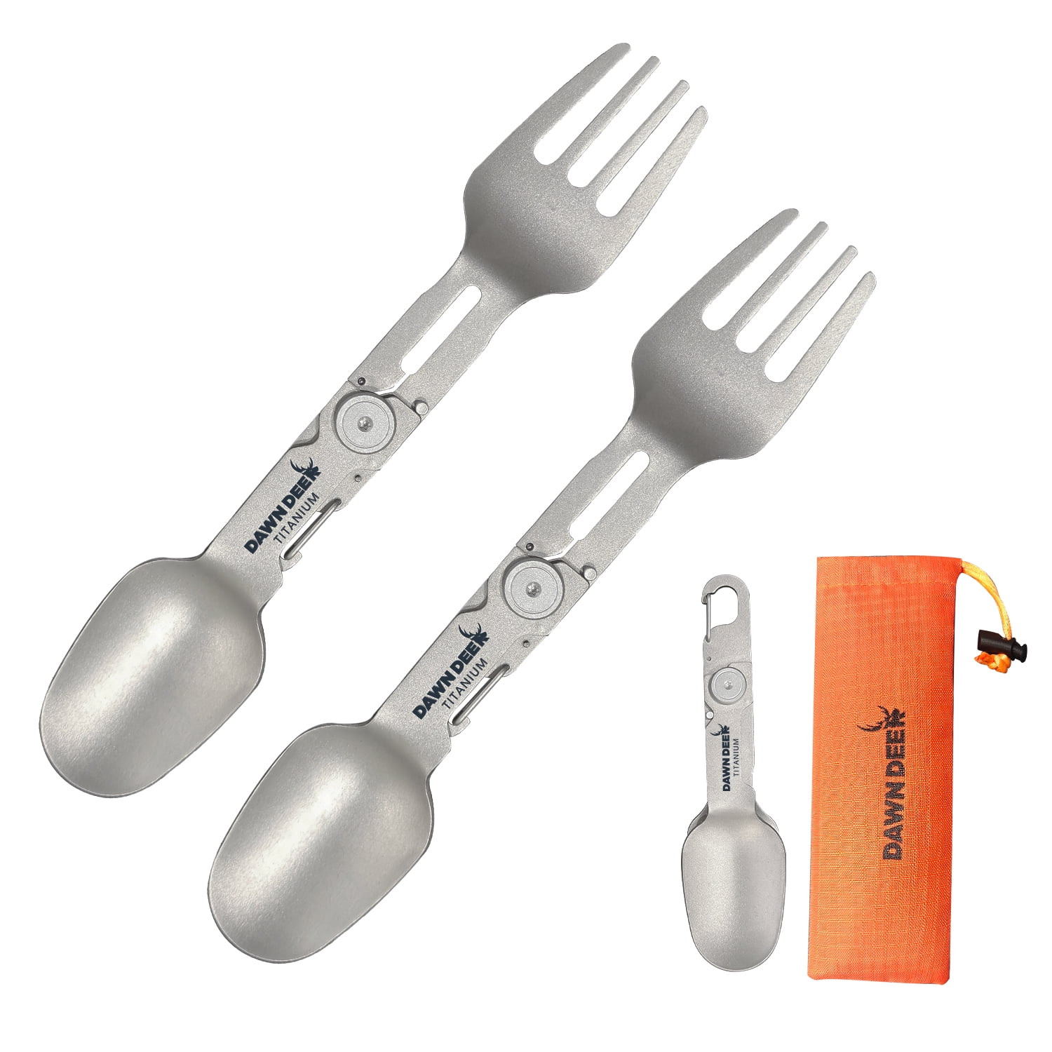 Dawn Deer Titanium Rotating Spork - 2-in-1 Folding Spoon and Fork for ...