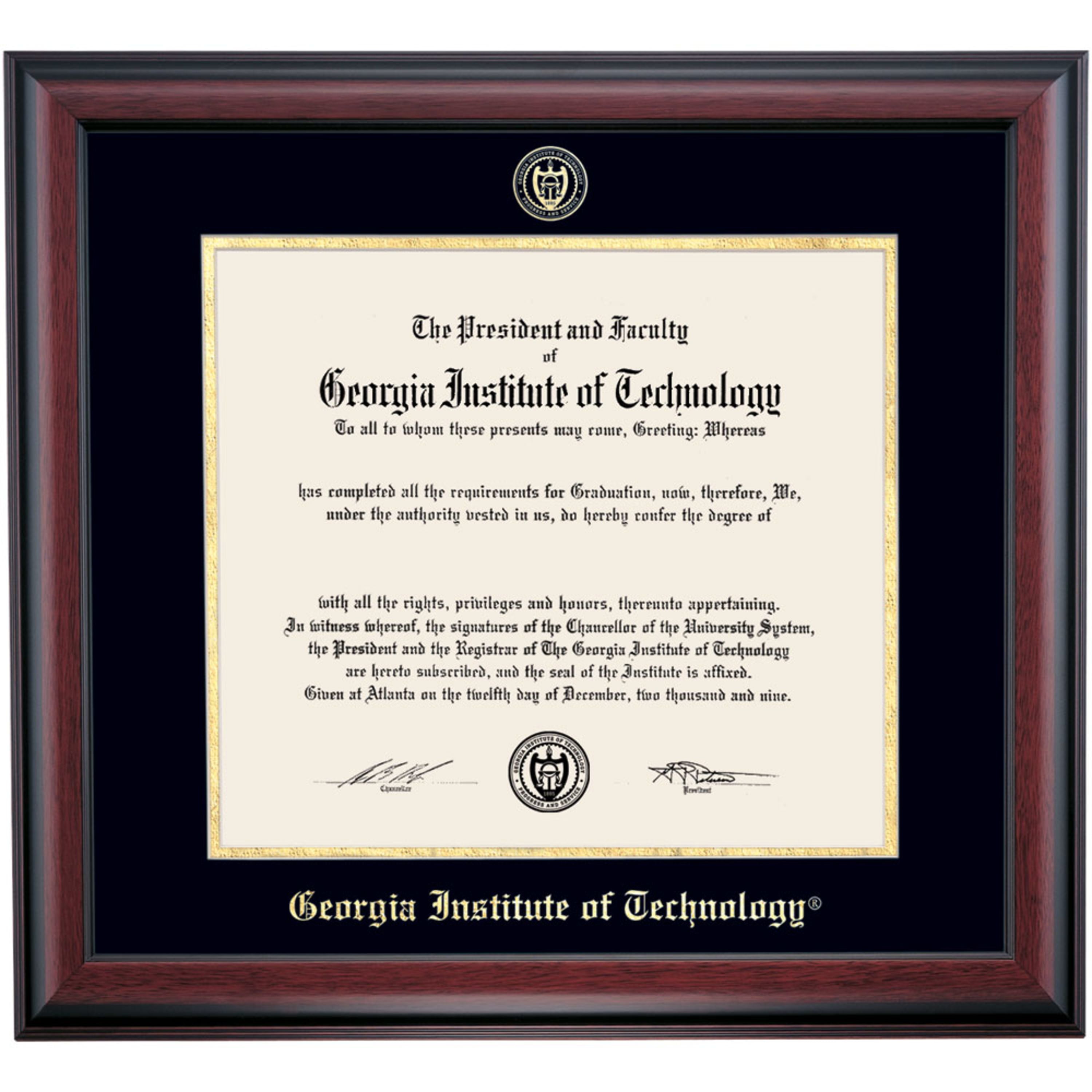 Georgia Tech Diploma Frame