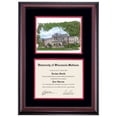 thumbnail image 1 of Dawn Diploma Frame for University of Wisconsin-Madison, Black/Cherry Mat with Bascom Hall Watercolor, 24" x 17", 1 of 5
