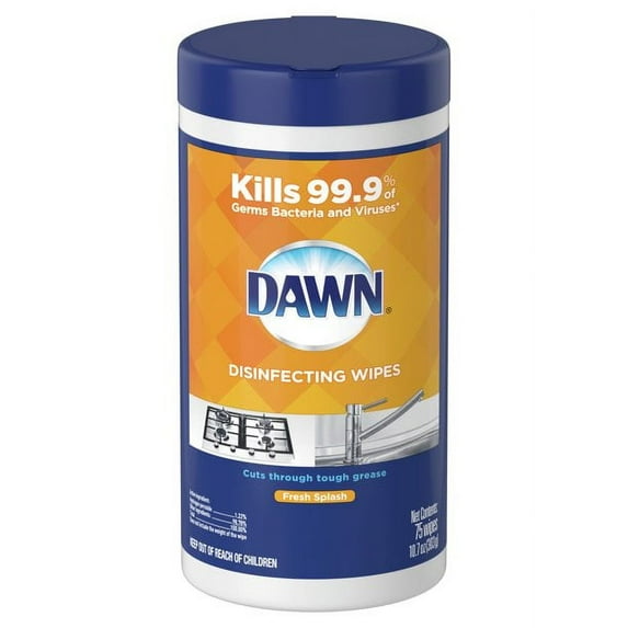 Dawn Disinfecting Wipes - Fresh Scent - 75 / Pack - 6 / Carton - White