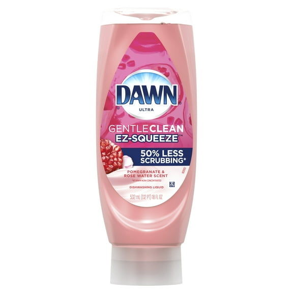Dawn EZ-Squeeze Dishwashing Liquid Dish Soap, Pomegranate & Rose Water Scent, 18 fl oz