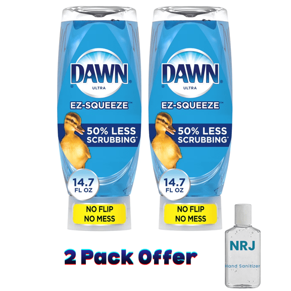 Dawn EZ-Squeeze Ultra Dish Soap Dishwashing Liquid, Original Scent, 14.7 fl oz