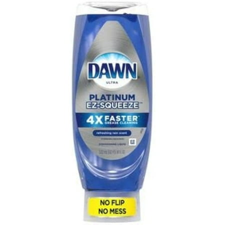 Dawn Ez-Squeeze Platinum Dishwashing Liquid Dish Soap, Refreshing Rain Scent, 18 Fl Oz