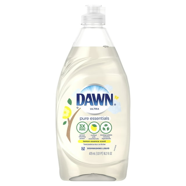 Dawn Free & Clear Lemon Essence Dish Soap, FragranceFree, 16.2 fl oz