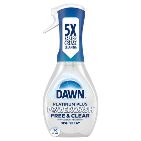 Dawn Powerwash Spray, Dish Soap, Dishwashing Liquid, Free & Clear, 1 Starter Kit, 16 Fl Oz