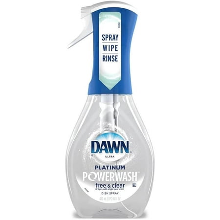 Dawn Free & Clear Powerwash Dish Spray, Dish Soap, Pear Scent, 16Oz