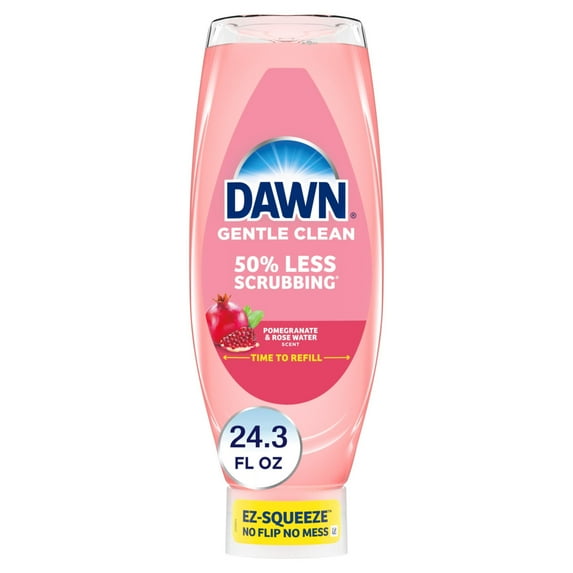 Dawn Gentle Clean EZ-Squeeze Dish Soap, Dishwashing Liquid, Pomegranate & Rose Water, 24.3oz