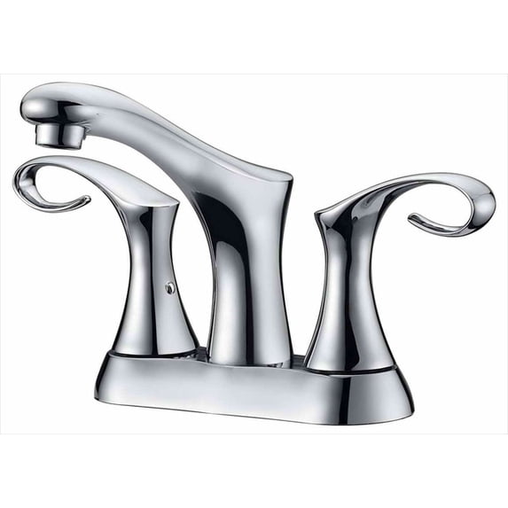 Dawn® AB06 1292C 2-hole, 2-handle centerset lavatory faucet for 4" centers, Chrome (Standard pull-up drain with lift rod D90 0010C included)