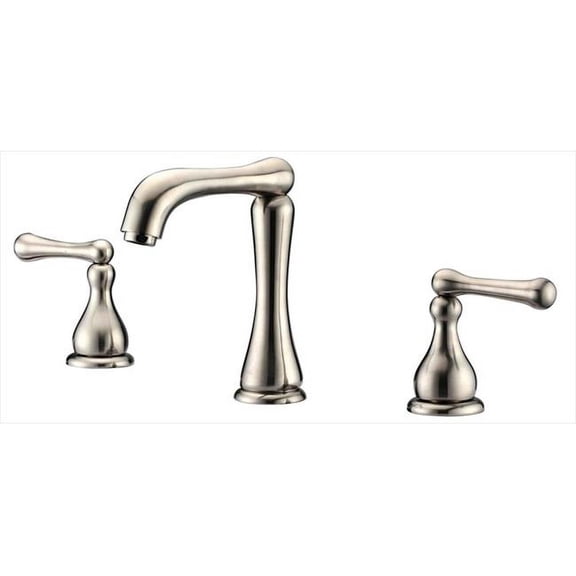 Dawn Kitchen AB08 1155BN 2-Handle Widespread Brushed Nickel Lavatory Faucet For 8 In. Centers With Pull Rod Drain