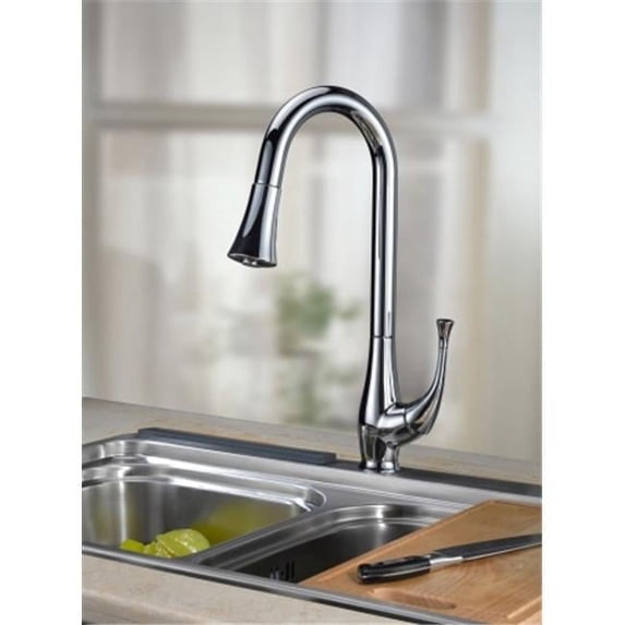 Dawn Single-lever pull-out spray kitchen faucet, Chrome