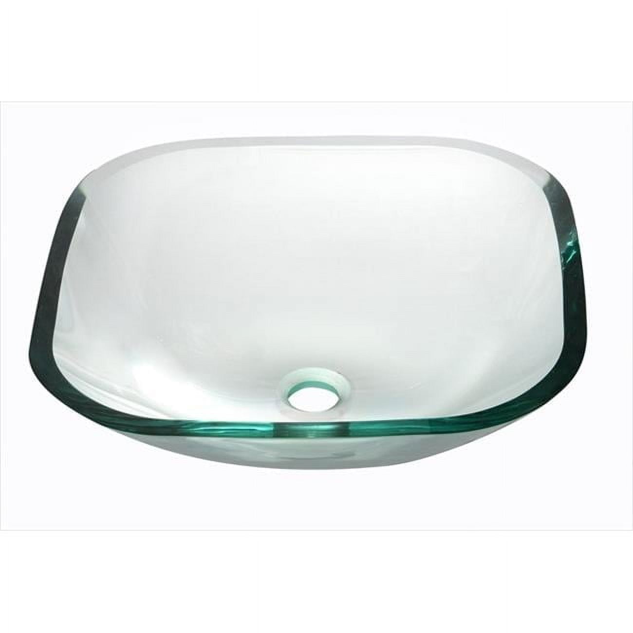 Clear Glass Square Above-Counter Bathroom Sink