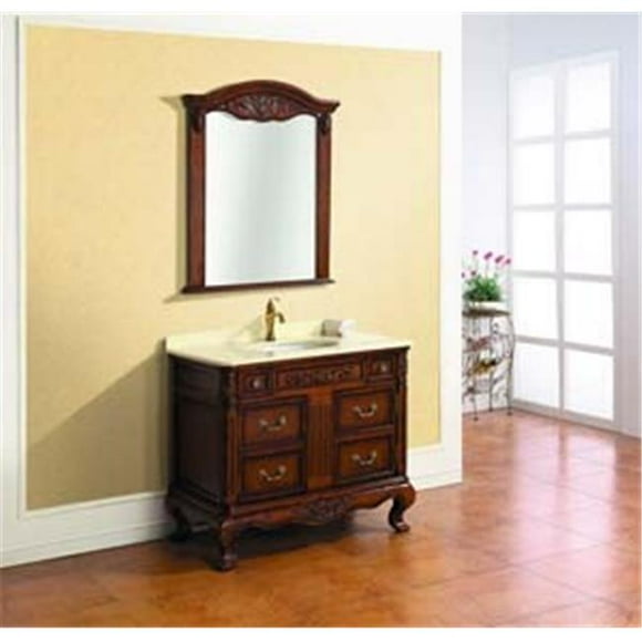 Dawn Kitchen RTM320237-05 Solid Wood And Plywood Frame Reddish Brown Finish Mirror