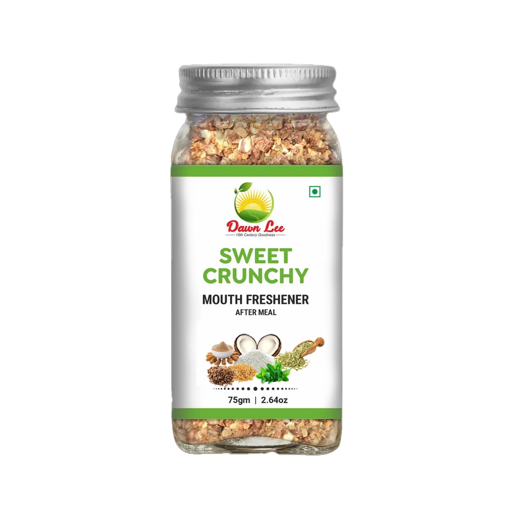 Dawn Lee Sweet Crunchy Mouth Freshener | Refreshing, Digestive, and Mood Enhancer | Low Calorie, Low Fat | Instant Relief From Spicy Food-Induced Stomach Irritation