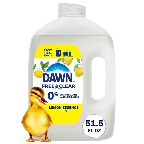 Dawn Lemon Free & Clear Dish Soap Refills - 51.5 fl oz: Removes Grease, Multi-Surface Cleaning, Liquid Formula