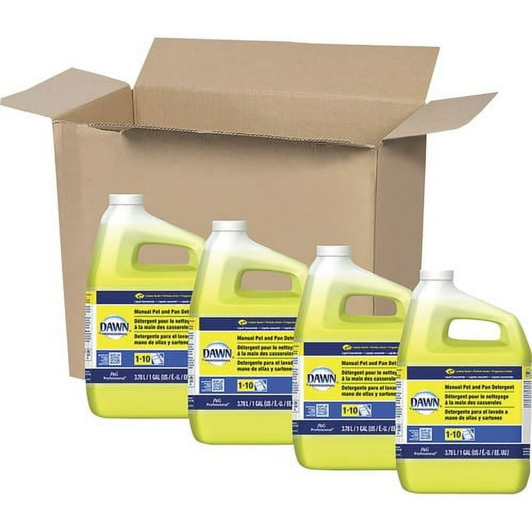 Dawn Manual Pot/Pan Detergent - 128 fl oz (4 quart) - Lemon Scent - 4 / Carton - Long Lasting - Clear Dawn Manual Pot/Pan Detergent - 128 fl oz (4 quart) - Lemon Scent - 4 / Carton - Long Lasting - Clear