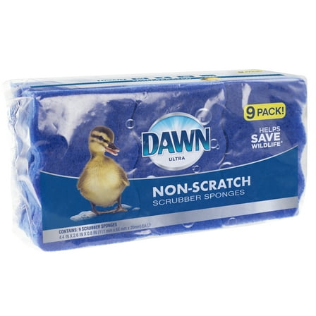 Dawn Non-Scratch Kitchen Dish Sponges, Blue (Pack of 9)