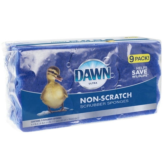 Dawn Non-Scratch Kitchen Dish Sponges, Blue (Pack of 9)