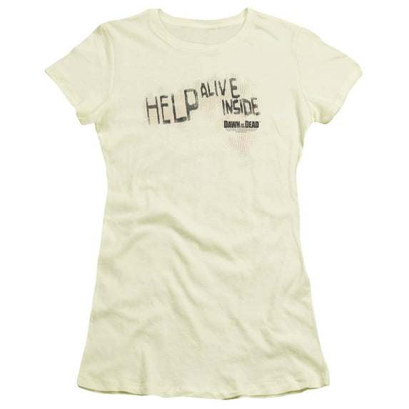 Dawn Of The Dead Help Alive Inside S/S Junior Women's T-Shirt Sheer Cream