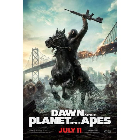 Dawn Of The Planet Apes Movie Poster Metal Print 12In x 16In 12x16 Square Adults Best Posters