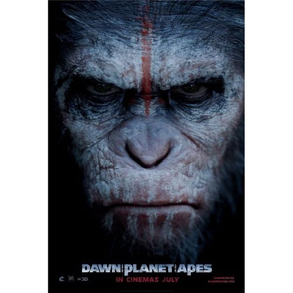 Dawn Of The Planet Apes Movie Poster Metal Sign 8in x 12in Metal Print 8x12 Square Adults Metal Wall Art