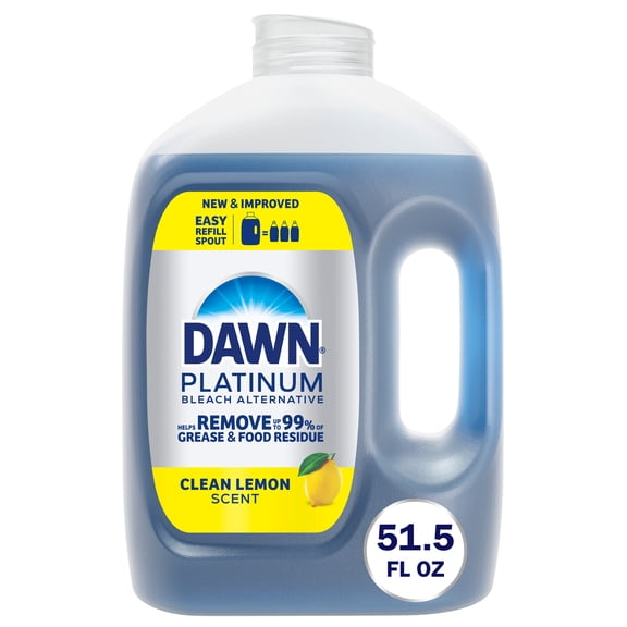Dawn Platinum Refill Jug Dish Soap Bleach Alternative Clean Lemon, 51.5oz